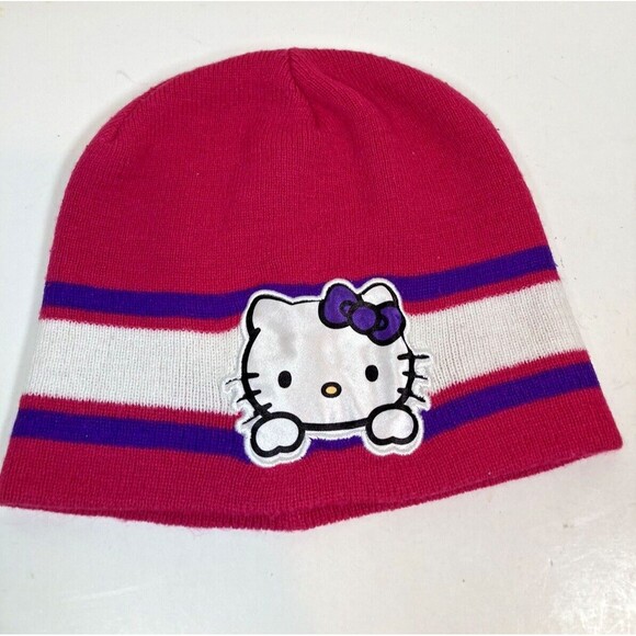 Hello Kitty Hat Pink and Kitty Black Hat For Girls/Kids EUC - Picture 2 of 4